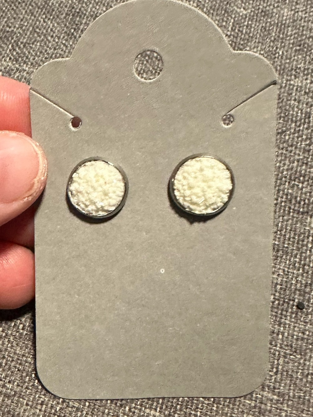 White Druzy Stud‎ Earrings NWT